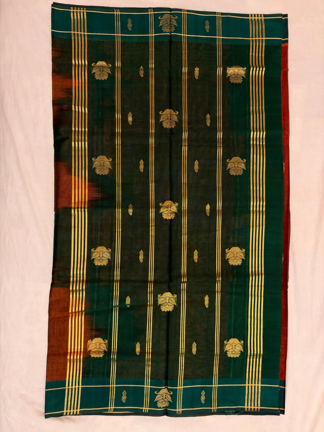 Simham & Karum Pachai Handloom Cotton Vegan Silk Saree — 5