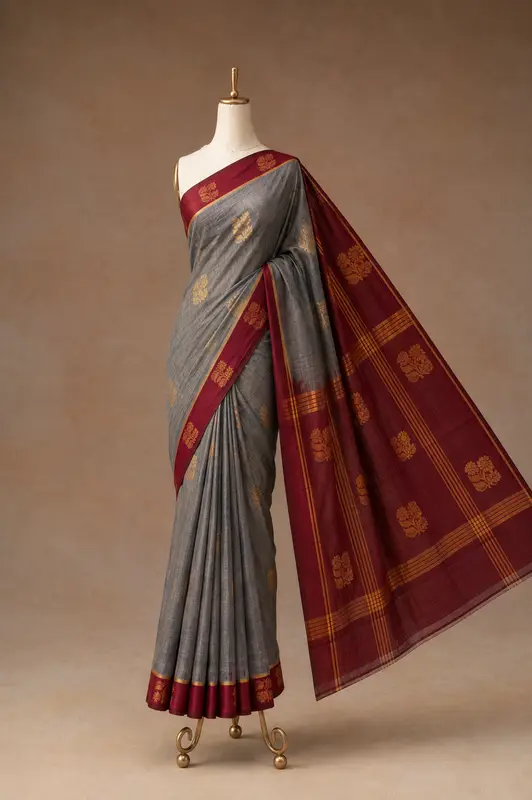 Yaanai & Arakku Handloom Cotton Vegan Silk Saree