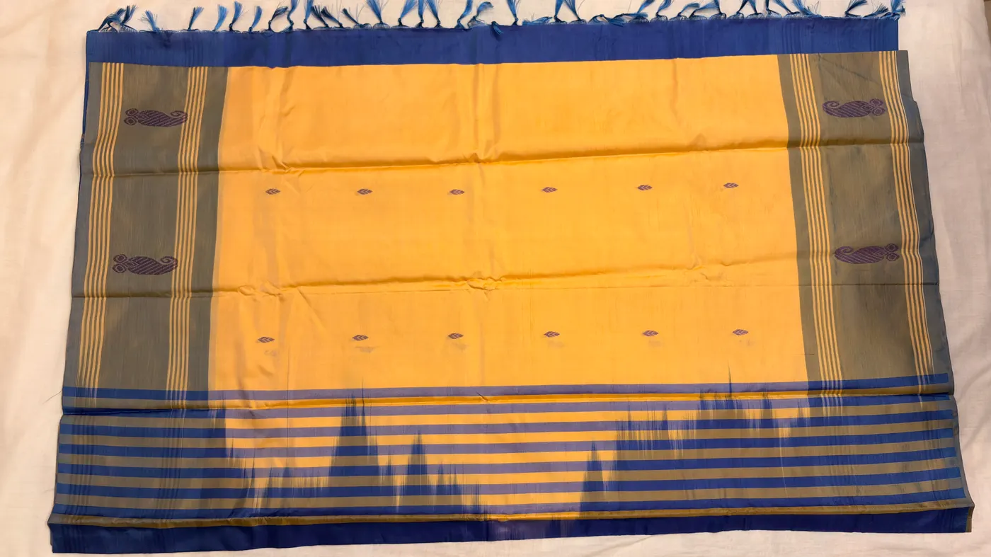 Sandhanam & Nilambari Handloom Vaallai Pattu Saree — 2