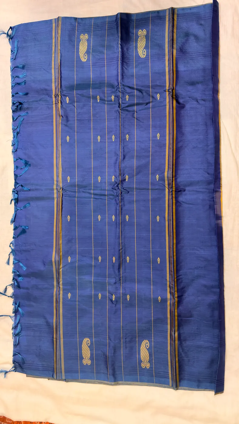 Sandhanam & Nilambari Handloom Vaallai Pattu Saree — 4