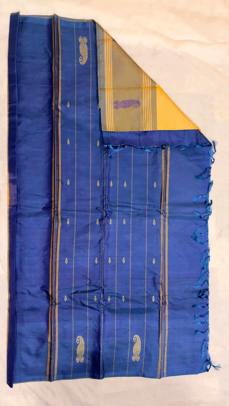 Sandhanam & Nilambari Handloom Vaallai Pattu Saree — 5
