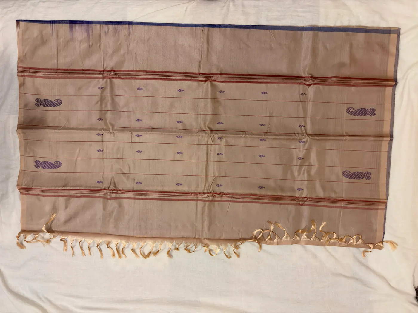 Thaen & Kathiri Poo Handloom Vaallai Pattu Saree — 4